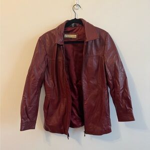 Vintage Size S Red Leather Jacket
